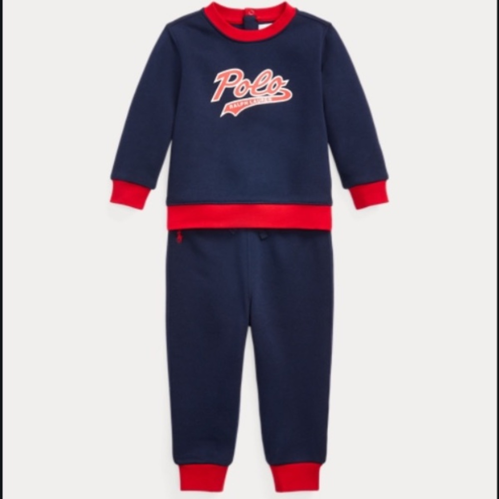Toddler Boys Ralph Lauren logo fleece sweatshirt and jogger pant set